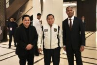 Presiden RI Prabowo Subianto merayakan kemenangan Tim Nasional (Timnas) Indonesia atas Bahrain. (Facebook.com @Setkab RI)