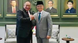 Menteri Luar Negeri RI Sugiono menerima kunjungan kerja Menteri Luar Negeri Timor-Leste Bendito dos Santos Freitas. (Dok. Kemlu.go.id)