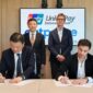 Left to right: Larry Wang, CEO of UnionPay International; Dong Junfeng, Chairman of China UnionPay and UnionPay International; Luis Maroto, President and CEO, Amadeus; Sam Abdou, CEO, Outpayce from Amadeus